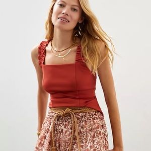 Ruffled Square Neck Top